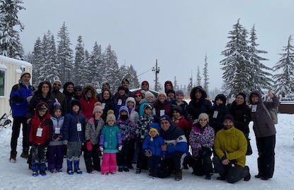 Photo of church school kids on their annual snow trip
